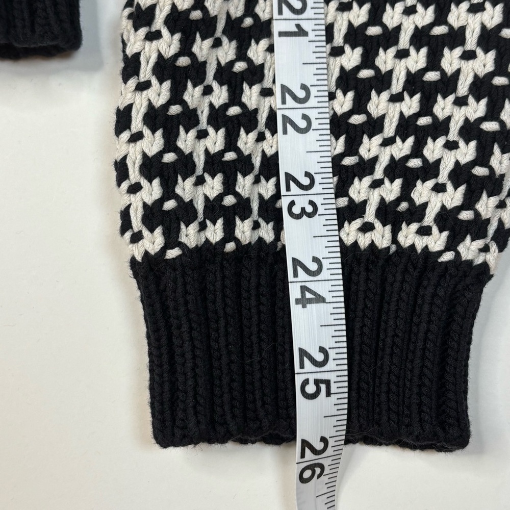 Miss Wu Jason Wu Black White Chunky Cable Knit Houndstooth Designer Sweater - Picture 7 of 11